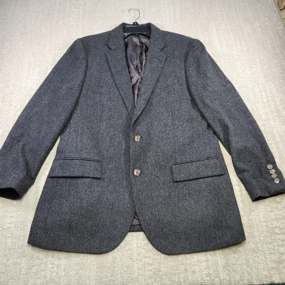 J Crew Blazer Men 42R Herringbone Tweed Lightweight Thompson *READ Wool Blend